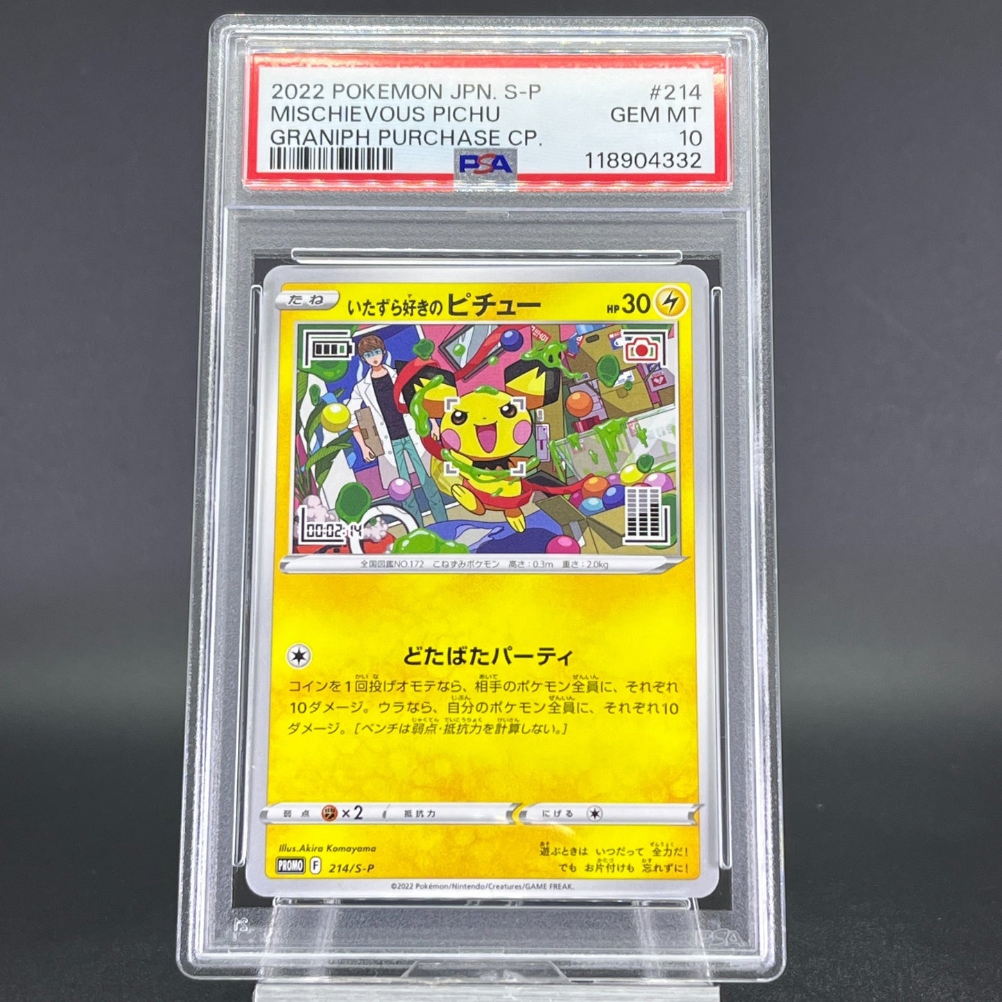 PSA 10 Mischievous Pichu 214/S-P Graniph Promo Japanese Pokemon Card #2